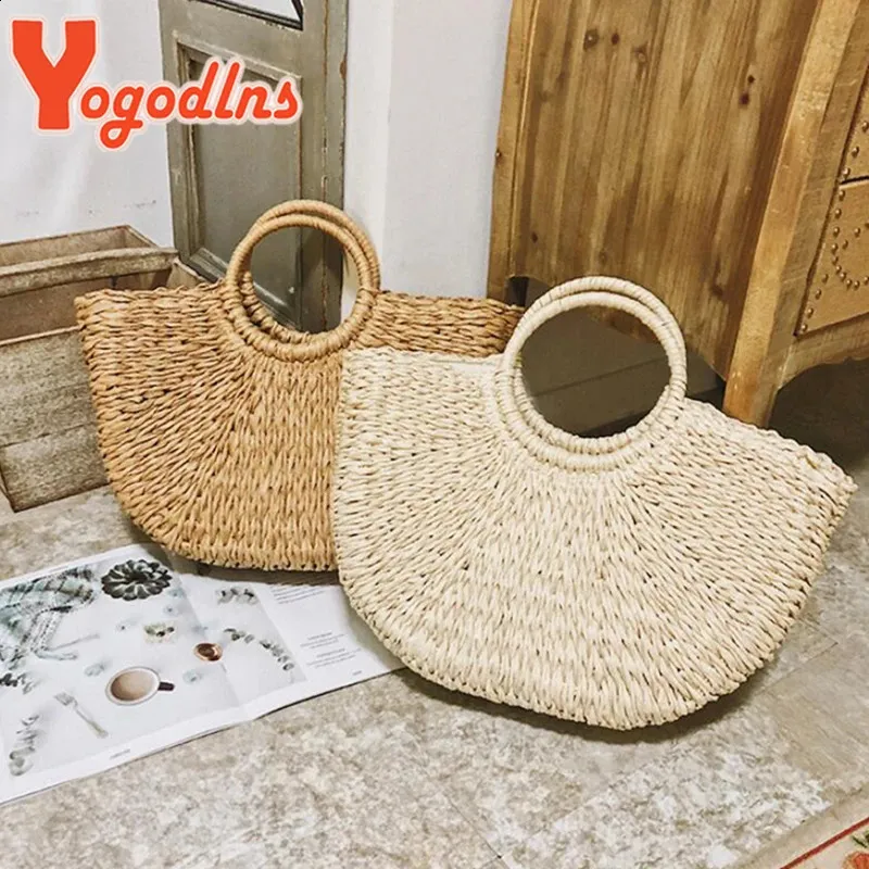 Ydlns Fashion MOON Straw Handbags Summer Beach Rattan Bag Handmade Vintage Woven Handbag For Women bolsa femme 240809_voghion.com