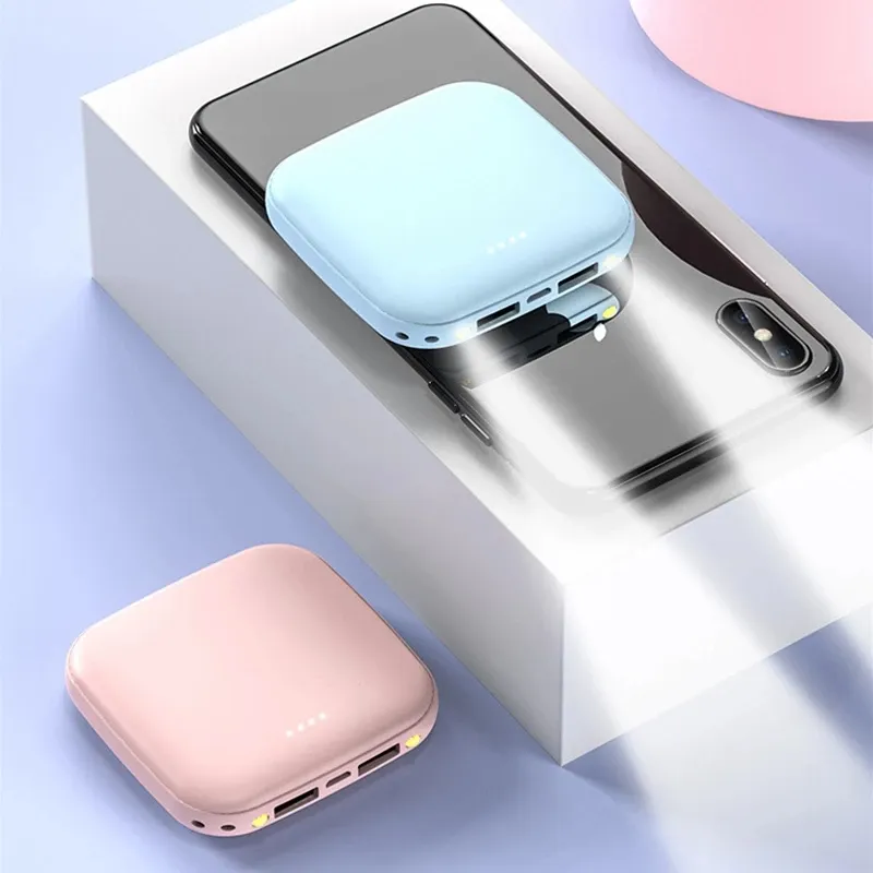 10000mAh Mini For IPhone Xiaomi Huawei Samsung LED Powerbank 2 USB Portable Charger External Battery Pack Power Bank_voghion.com