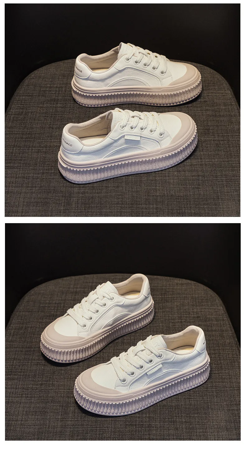 Sieviešu ikdienas galda apavi no īstas ādas, paaugstināta, bieza zole, nodilumizturīgs, neslīdošs cepums un elpojošs_voghion.com