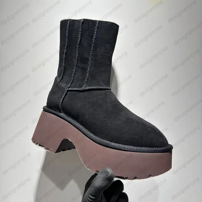 W Dipper Tasman Platform DIPPER Chesut Fur Slides Sheepskin Classic Ultra Mini women Snow boots Winter plush and thick_voghion.com