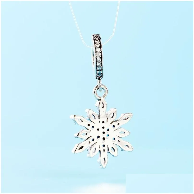 Charms Sterling Silber Kristall Schnee Anhänger Einzelhandel Box Europäische Perlenarmband Halskette Schmuckherstellung Drop Lieferung_voghion.com