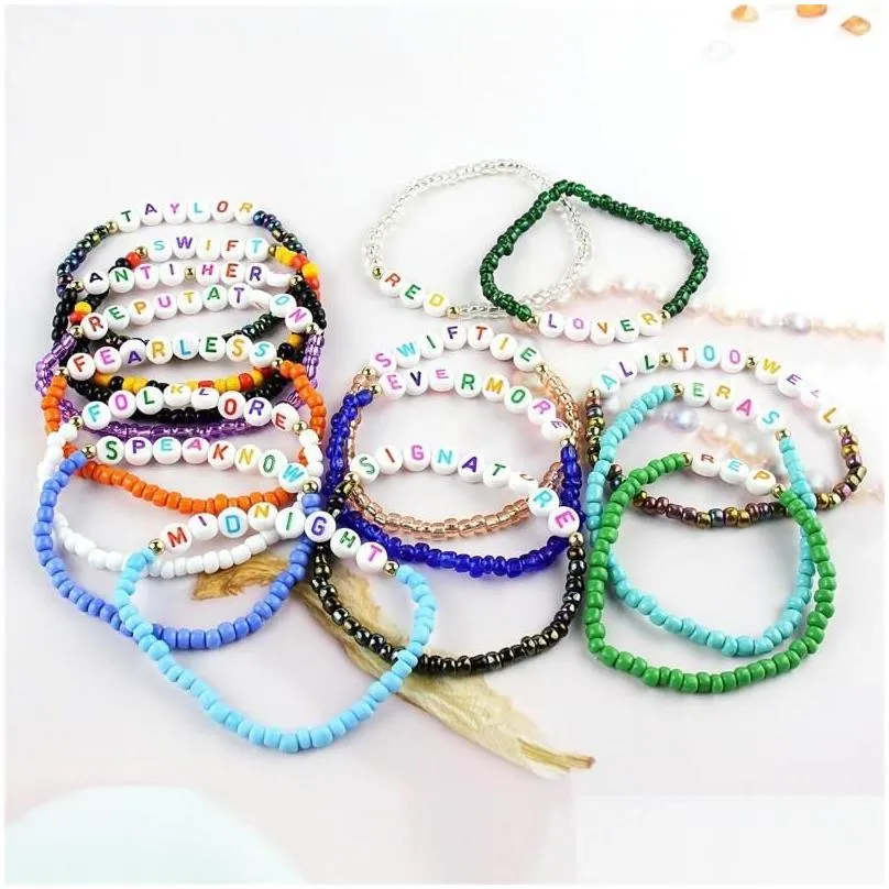 Korálkové náramky Strand Taylor Inspired, sada přátelství pro ženy, éry turné Antihrdina 1989, milenci, oblečení, šperky Swiftie_voghion.com