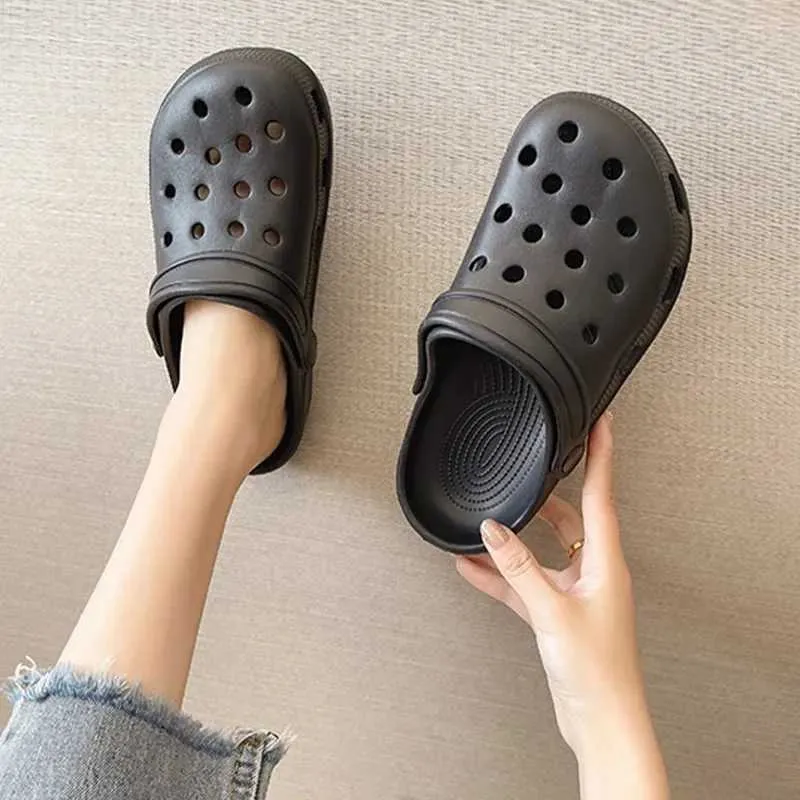 Módní nepromokavé pantofle pro ženy, letní venkovní pantofle, měkká podrážka, zahradní boty, vnitřní kojící dřeváky, sandály S60711_voghion.com