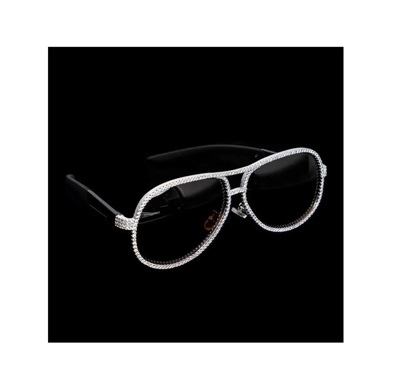 Personalized Iced Out Glasses 10K Soild Gold Natural Real Lab Moissanite Diamonds Sunglasses_voghion.com