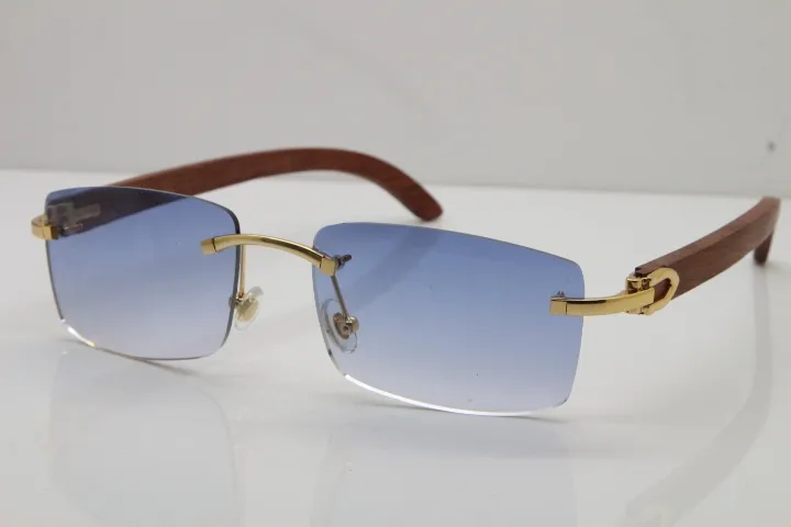 Rimless Wood Frame Men Sunglasses For Driving And Outdoors_voghion.com