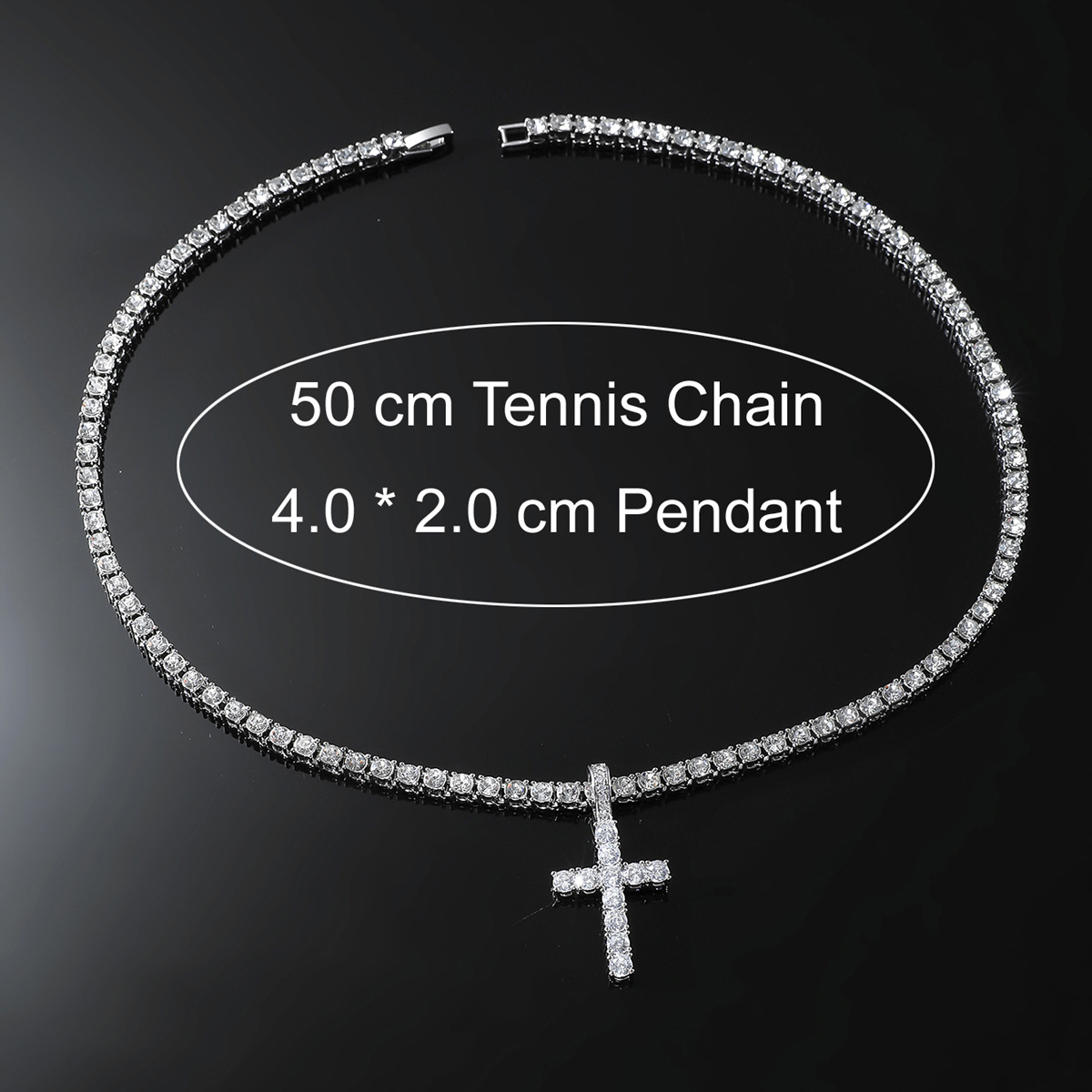 European And American Fashion New Product Pendant Necklace Niche Design High-end 4mm Single Row Tennis Chain_voghion.com
