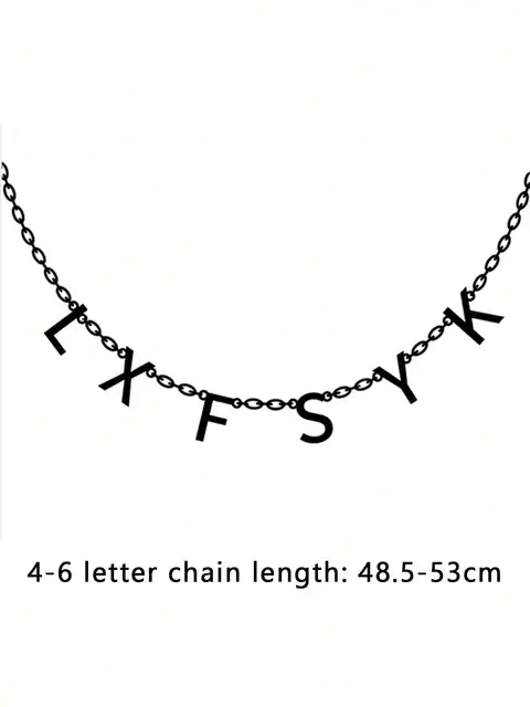 Collane con lettere personalizzate alla moda per donne e uomini, collana con nome personalizzato in acciaio inossidabile color argento, regalo di Natale_voghion.com