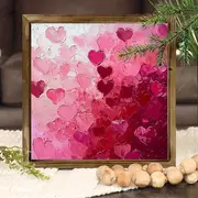 Kaimiško stiliaus medinis širdelės formos sienos dekoras – 8x8" žavinga dekoracija vestuvėms, namams ar biurui. Be baterijų, lygus paviršius. Puiki dovana._voghion.com