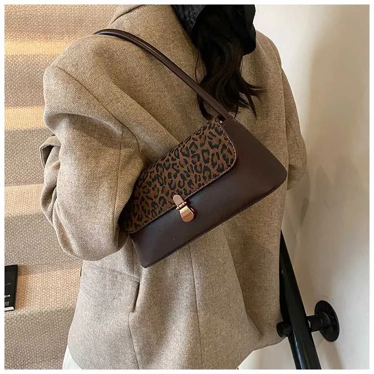 Women's Leopard Pattern Shoulder Bag Large Capacity Pu Leather_voghion.com