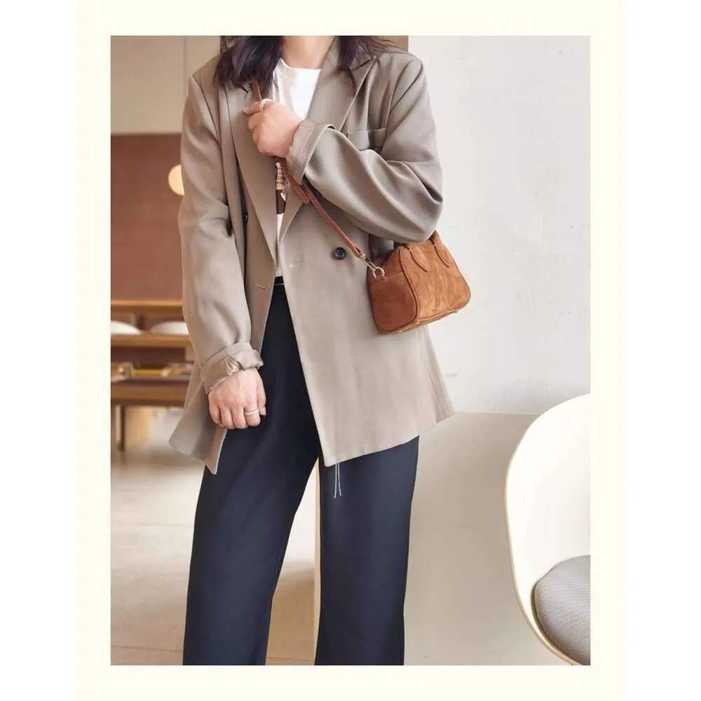 Sac à bandoulière rétro tendance en cuir véritable et daim pour femme_voghion.com