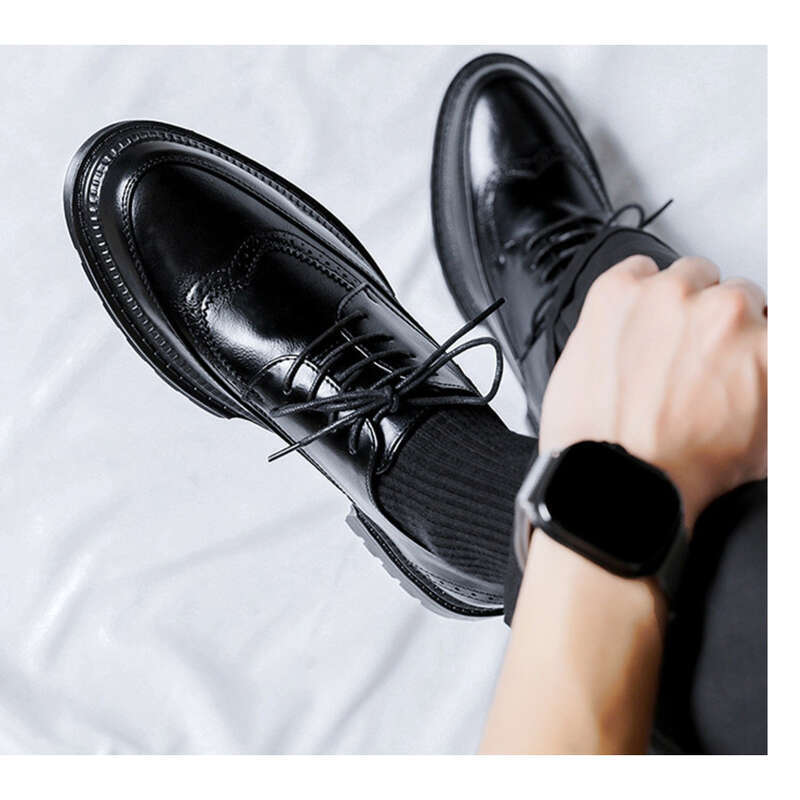 Scarpe da uomo formali da sposo coreano da sposa, scarpe casual in pelle imbottite stile testa a blocco_voghion.com