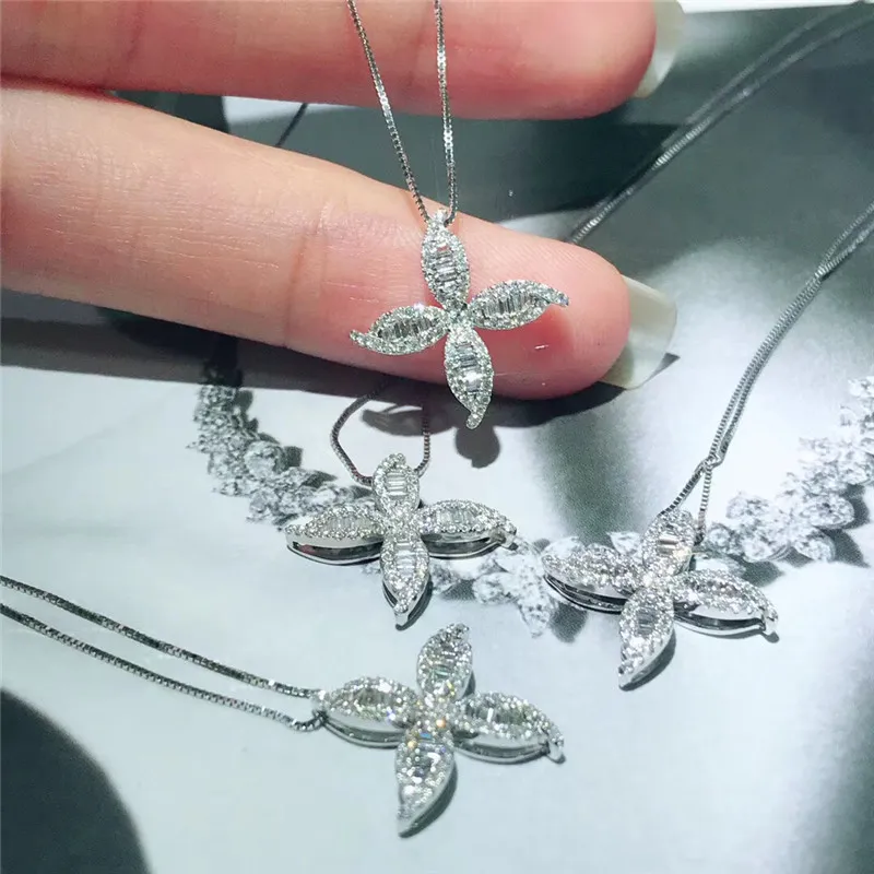 Colliers pendentifs Nouveau collier délicat pour femme avec zircone cubique blanche Design chic Bijoux de déclaration pour femme pour fête de mariage_voghion.com