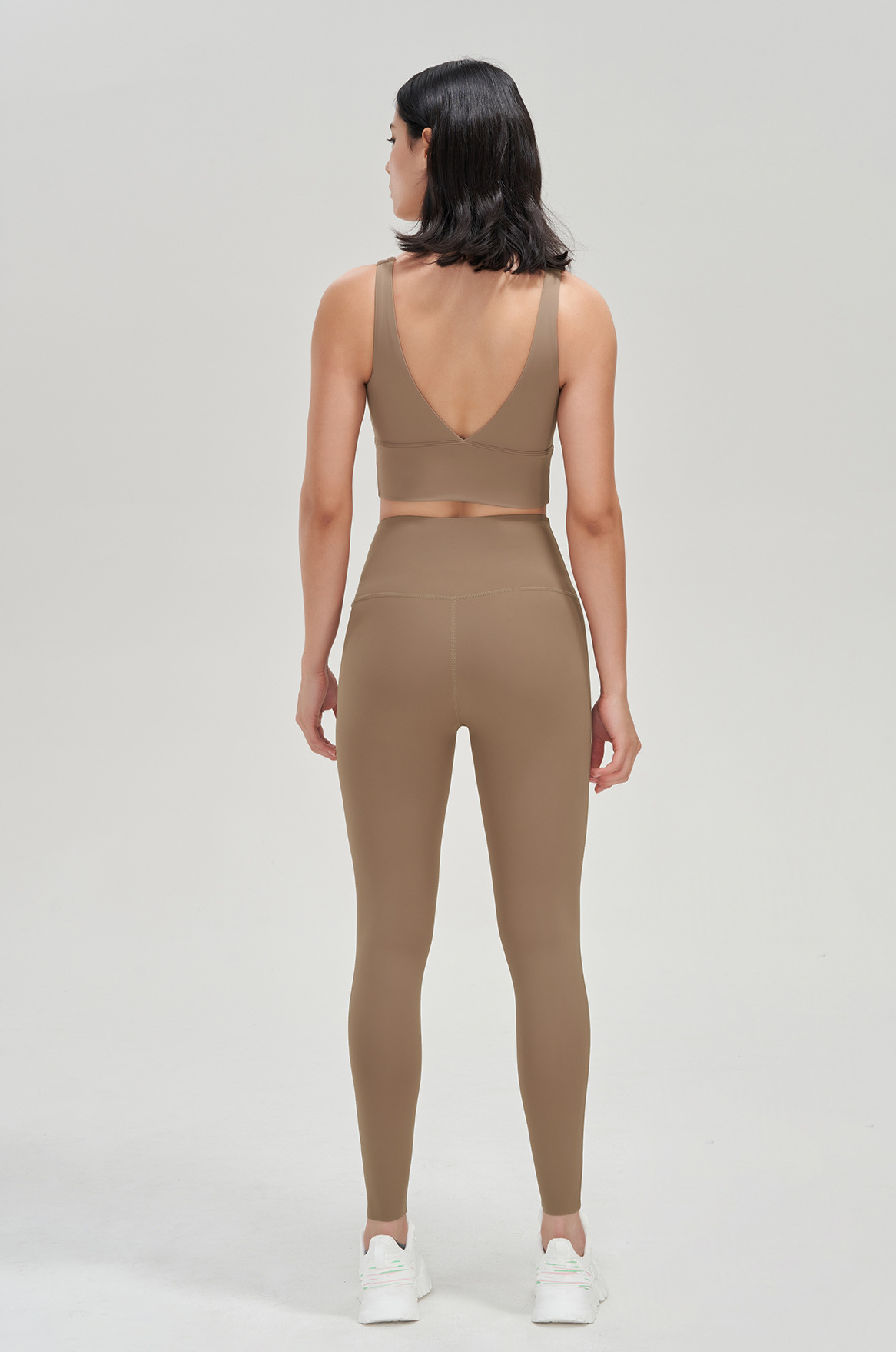 Lycra Yoga Deep V Backless European And American Style Sports Bra Fitness High Neck Vest With Chest Pads For Women_voghion.com