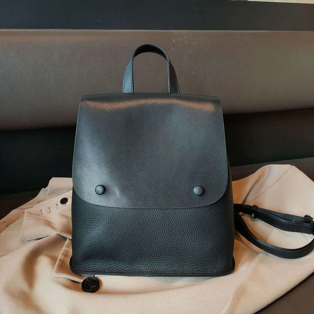Sac à dos en cuir de vache pour femme, sac à bandoulière de style coréen avec bouton de couleur, sac de loisirs pour collège de haute qualité_voghion.com