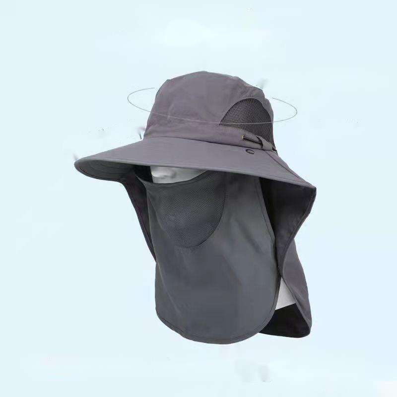Sunshade For Men's Fishing UV Sun Resistant Waterproof Hat, Summer Outing Face And Neck Protection Hat_voghion.com