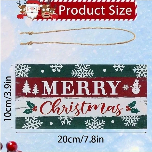 Weihnachts-Hängeschild,Holz Bauernhaus Weihnachtsdekoration Für Outdoor Mit Aufhängeband,geeignet Für Weihnachts Heim, Bauernhaus Innenraum Dekoration_voghion.com