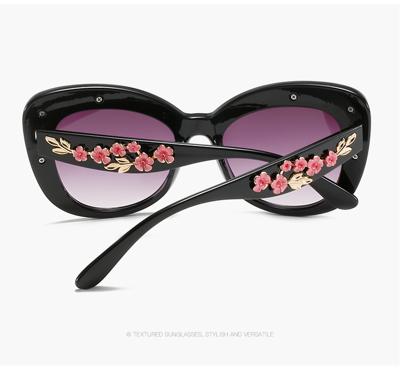 Baroque Modern Vintage Cat Eye Sunglasses Women Designer Sun Glasses Fashion Pink Shades Female Flower Decoration_voghion.com