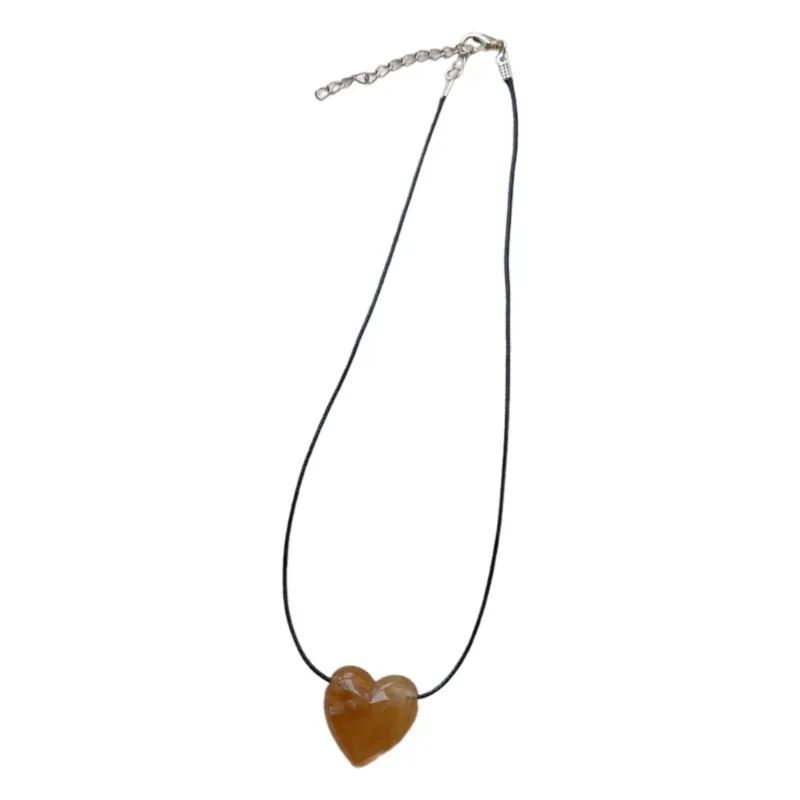 Adjustable Heart Pendant Necklace Colorful Fashionable Choker_voghion.com