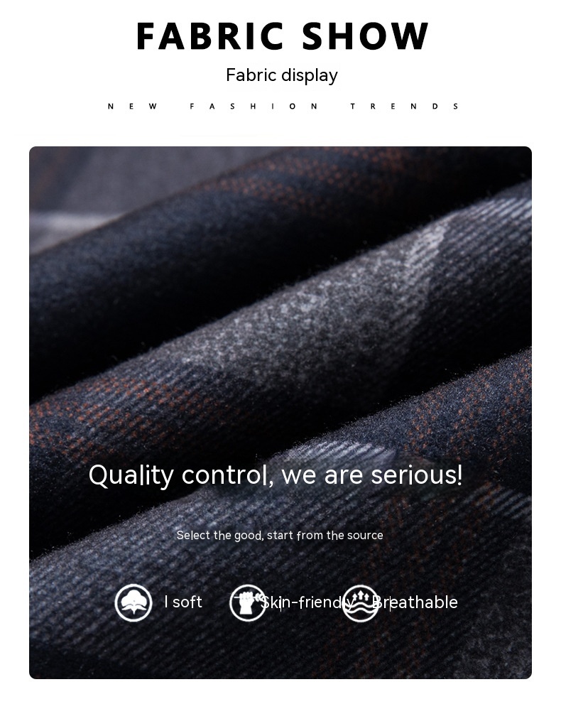 2024 Autumn/Winter New Traceless Men's Wool Plush Thickened Long sleeved Shirt Business Breathable Shirt_voghion.com