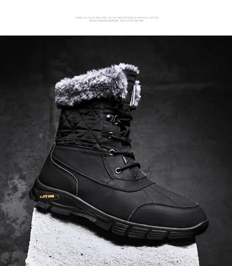 Heren High-end Snowboots Winter Mode Pluche Isolatie Antislip Waterdicht Slijtvast Katoenen Schoenen Buiten_voghion.com