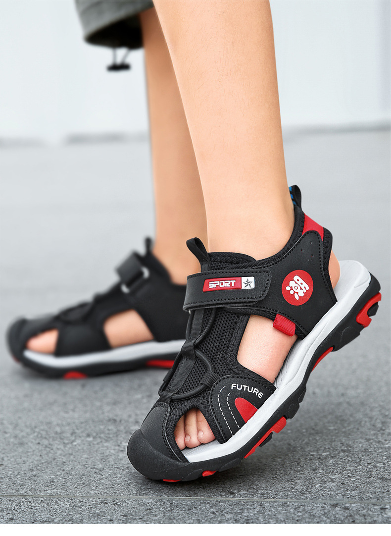 Sandalen mit Kopf für Kinder, Collision Hollow Out 2024 Sommer Student Anti-Rutsch-Strandschuhe für Mädchen mit weicher Sohle_voghion.com