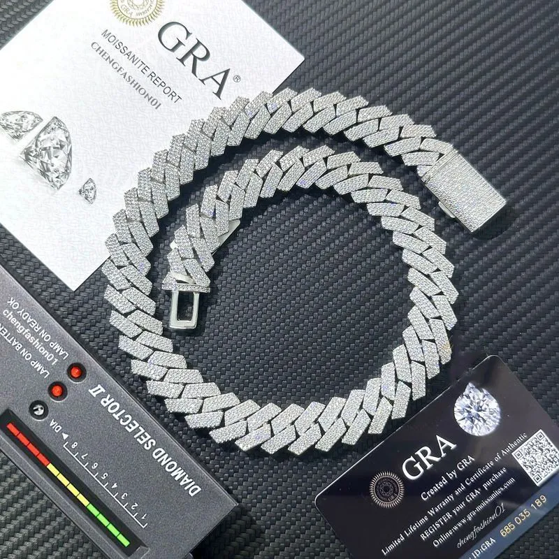 Miami Cuban Link Chain Necklace Designer for Men 3 Row Bling Moissanite Diamond 20MM Wide Choker Iced Out Chains_voghion.com