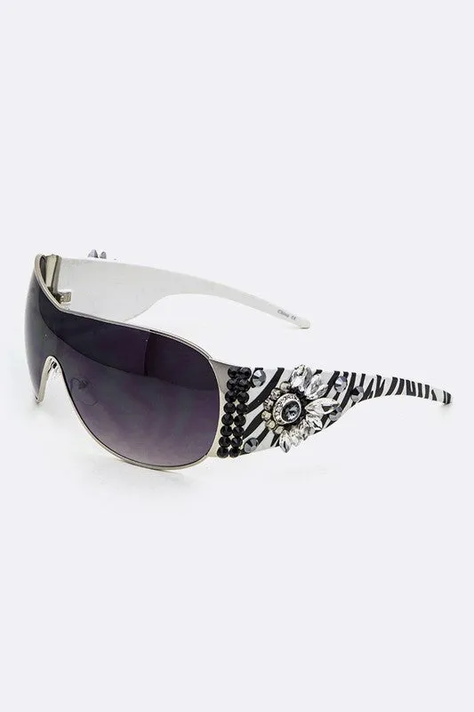 Austrian Crystal Ornate Shield Sunglasses_voghion.com