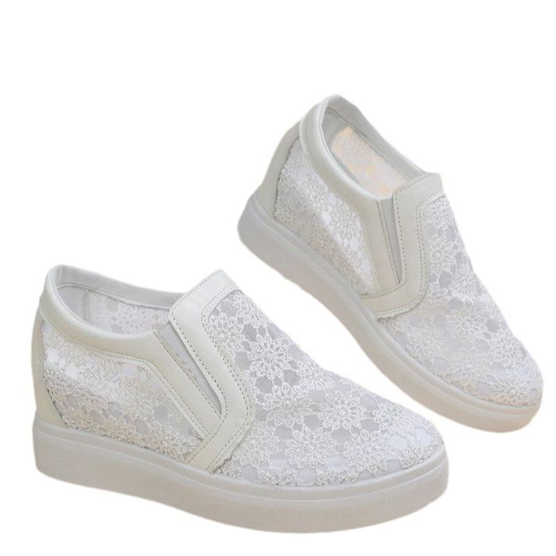 Ein Fuß S mit atmungsaktivem Mesh glänzend Dia dicke Sohle weiß Frühling und Sommer neue einzelne Schuhe für_voghion.com