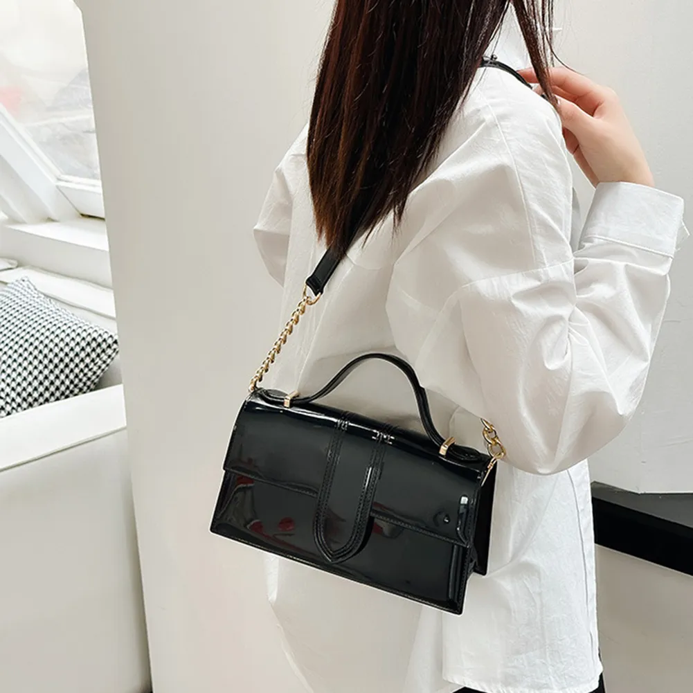 Borsa a tracolla casual da donna, con tracolla regolabile, in pelle verniciata, grande capacità, piccola, estiva, da spiaggia_voghion.com