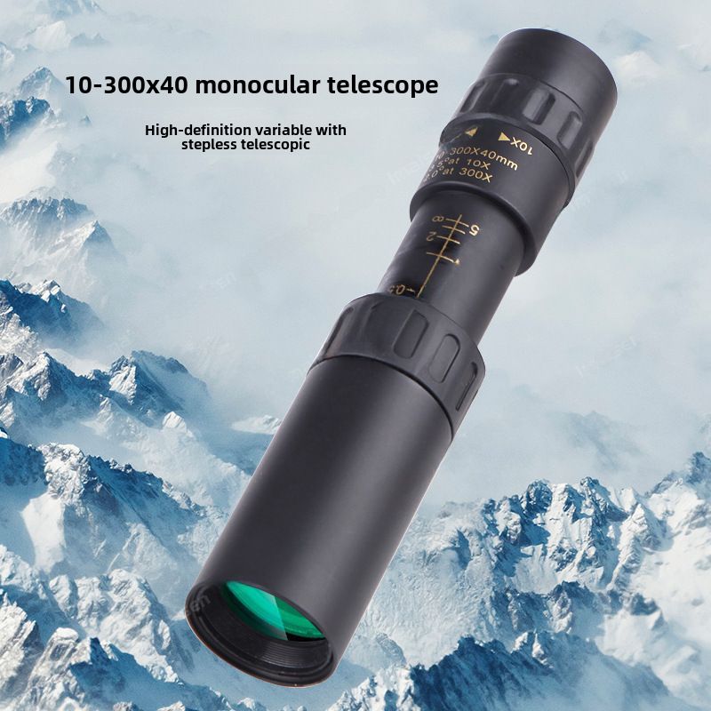 Professionelles Vogelbeobachtungs-Teleskop für Erwachsene, 10–300 x 40, mit variablem Zoom, tragbares Reise-Stretch-Monokular_voghion.com