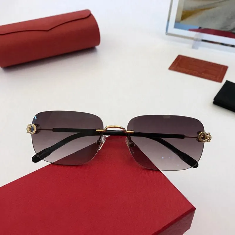 Sonnenbrillen mit Sehstärke CT0302S Trendy Sonnenbrille Rahmenloses Metall Quadratischer Rahmen Ornamental Ins Net Rot Gleiche Männer und_voghion.com