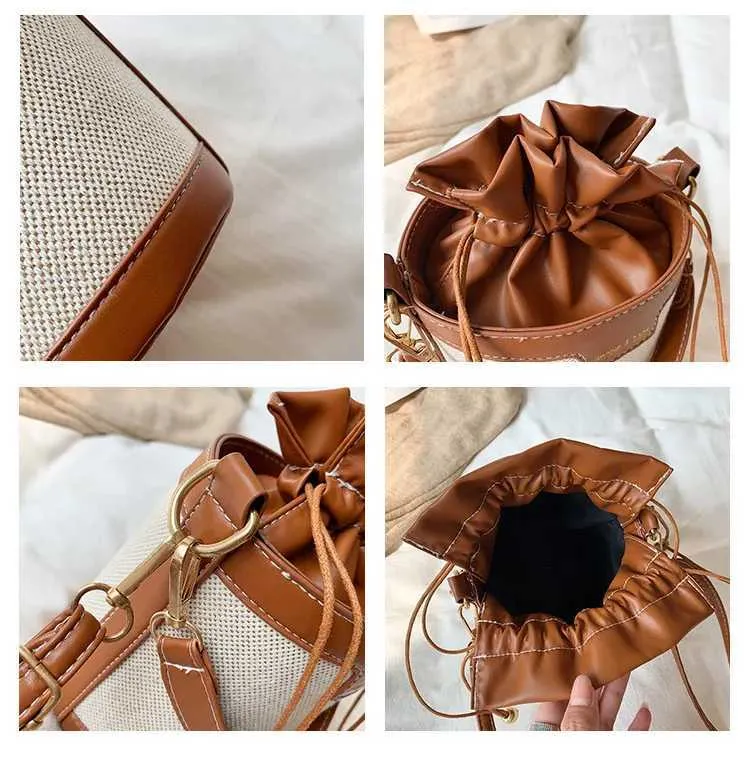 Damen Umhängetasche Cyder PU Leder Bucket Crossbody Bag Lässige Drstring Handtaschen Geldbörse für Reisen Shoppin241104_voghion.com
