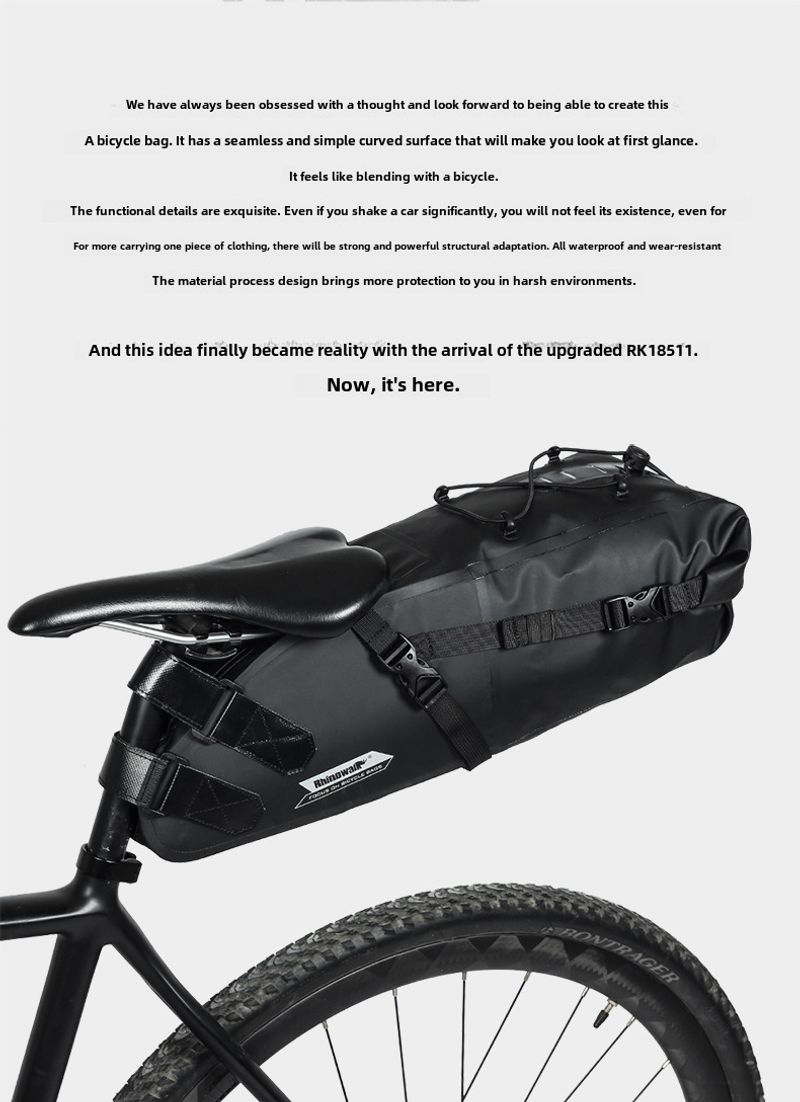 RHINOWALK Rhino Full Waterproof Bicycle Saddle Tail Bag Large Capacity 10L Road Bike Lightweight Long Distance Riding_voghion.com