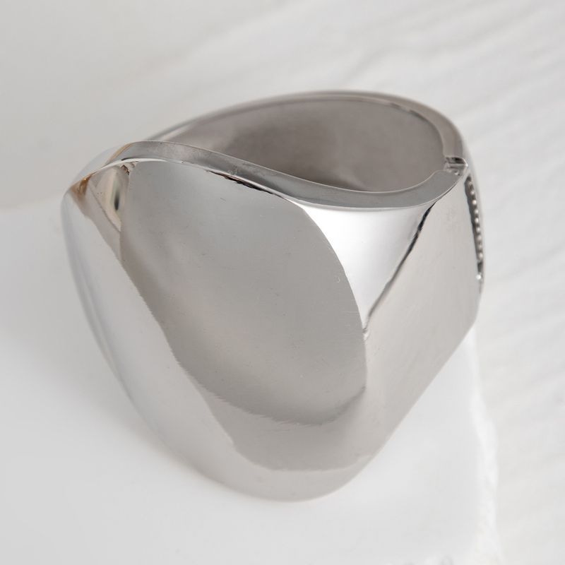 Braccialetto con doppio anello con specchio geometrico esagerato alla moda e design aperto Sense Hug_voghion.com