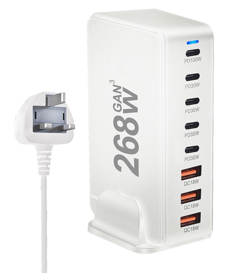 Încărcător de birou multifuncțional de mare putere, 240W GaN Multiport 268WPD, nou_voghion.com
