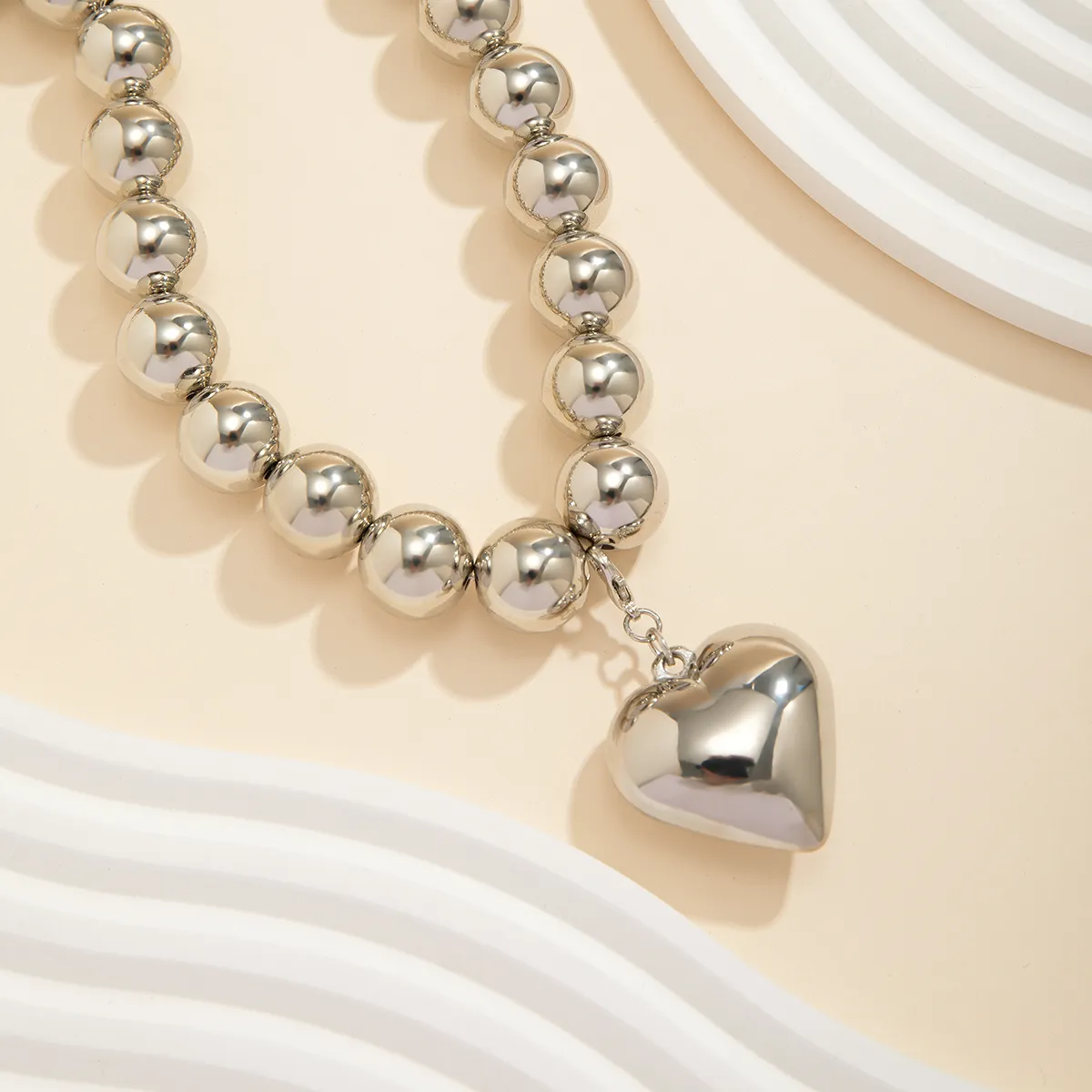 Collane con ciondolo IngeSight.Z Punk Metal Peach Heart Collana per donna Vintage Oro Colore CCB Perline Choker Party_voghion.com