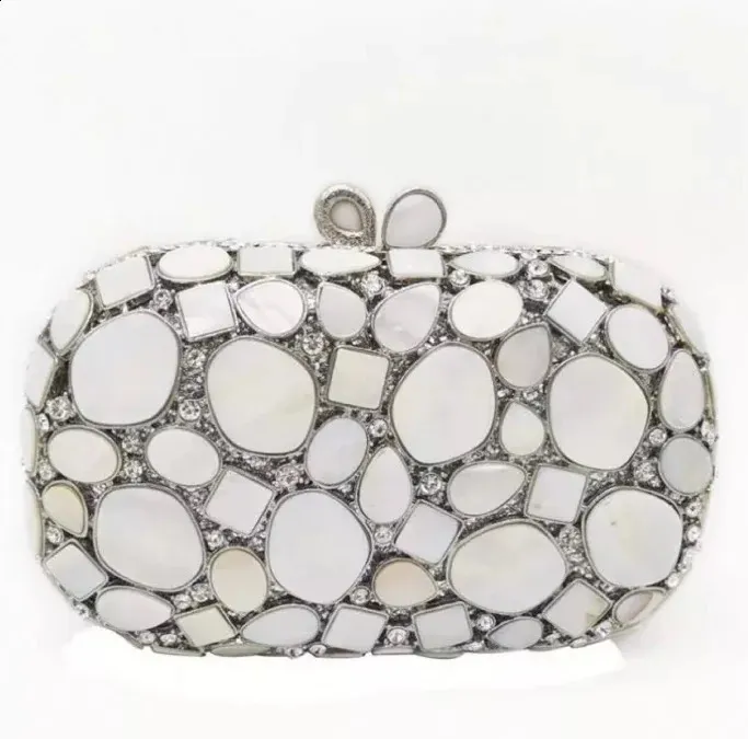 Poșetă de seară cu model shell roz pentru femei, cu pietre, Minaudiere, pentru petreceri, cină, Rhie, genți de mână cu cristale, genți și clutch-uri de seară_voghion.com