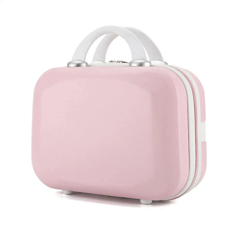 PinkBluePurplekhaki 14 Inch Cosmetic Bag Small Women Travel Suitcase Lage Compressive Material Size 30-15.5-23cm 240729_voghion.com