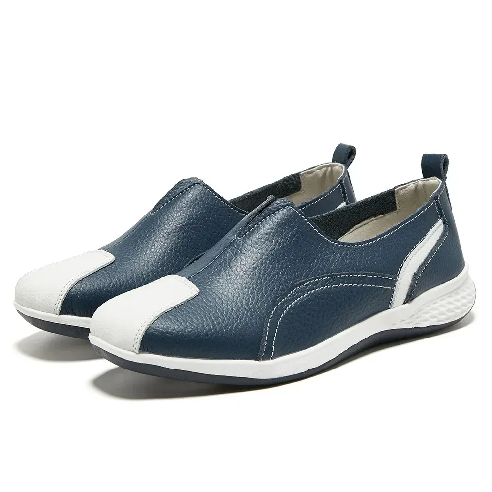 Genuine Leather Women 2024 Spring Autumn Slip-on Casual Flats Woman Fashion Loafer Ladies Shoes atos Mujer_voghion.com