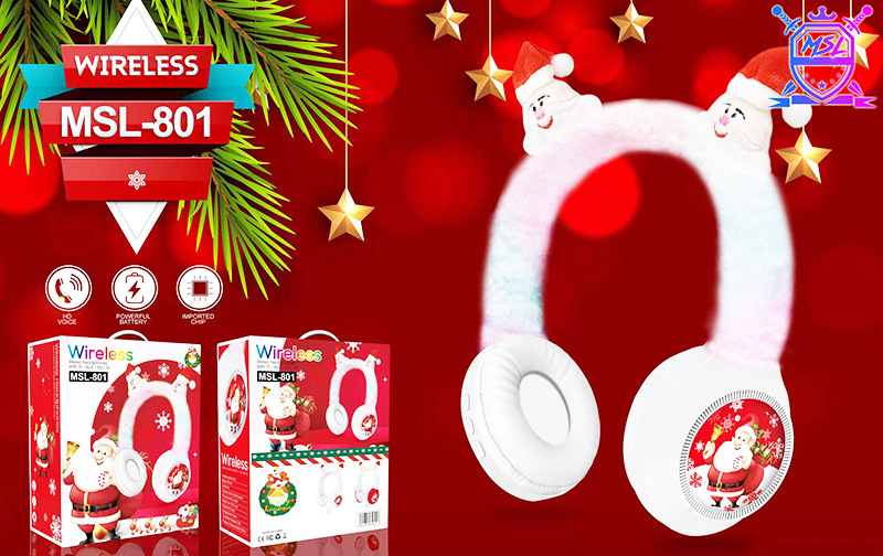 Heiße Art Weihnachtsgeschenke grenzüberschreitende Animation Cartoon Kinder mit LED-Lampe leuchtender Kopf-montiert drahtloses Bluetooth_voghion.com