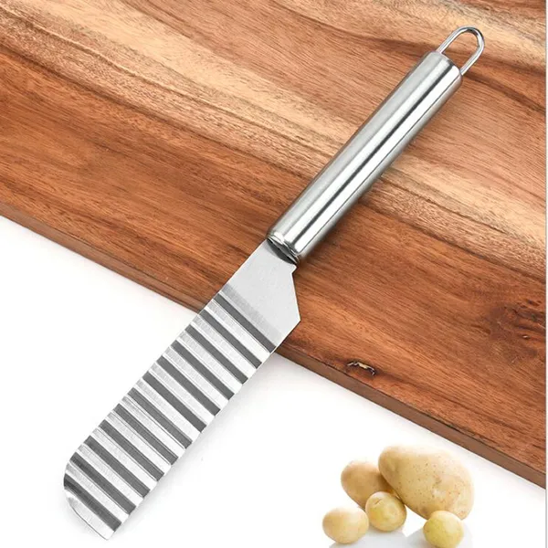 Couteau ondulé pour légumes et pommes de terre en inox_voghion.com