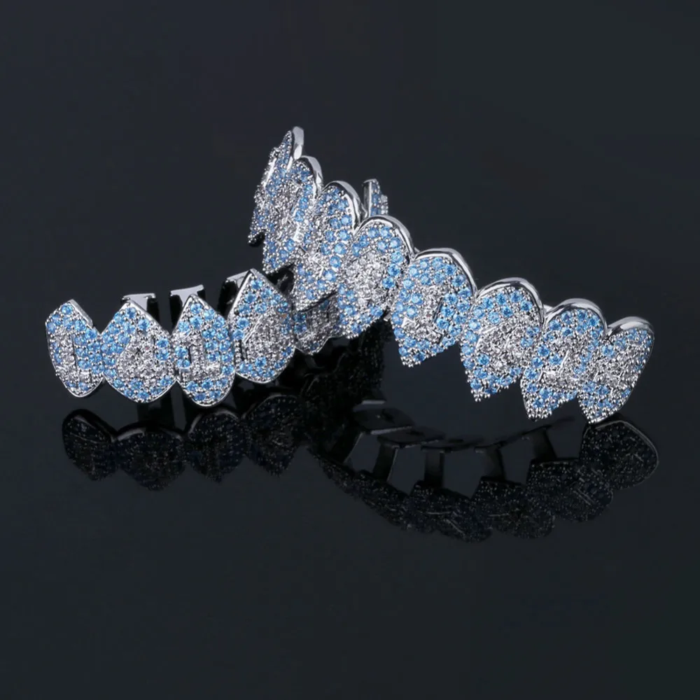 Sier Color Iced Out 1414 Gold Grillz Crystal Accessoires Top Bottom Grills Tanden Lichaamssieraden Hip Hop Bling Cubic Zircon7281835_voghion.com