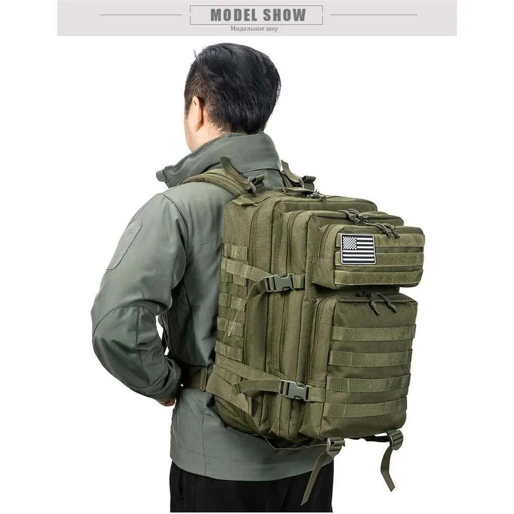 Qt&Qy Tactical Backpac 45L Large Capacity Man 3 Days Molle Hking Bags For Outdoor Trekking Camping Backpack_voghion.com