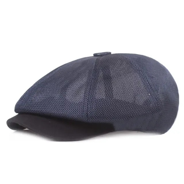 New Arrivals Summer Mesh Newsboy Breathable Casual Outdoor Retro Beret Hats Octagonal hat Fashion Solid Flat Caps_voghion.com