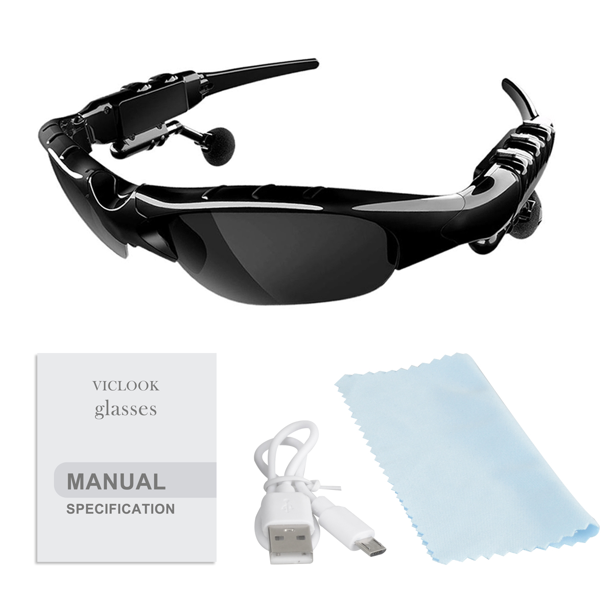 Wireless Bluetooth 5.0 Sunglasses Headset Polarized Smart Glasses Call Earphones_voghion.com