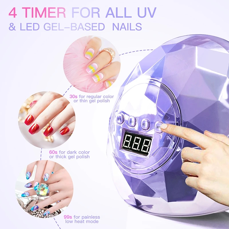 Lampada LED UV 2023 per unghie Lampada per manicure per asciugare tutti gli smalti in gel con 39 LED Lampada per unghie ad asciugatura rapida con timer Sensore intelligente_voghion.com