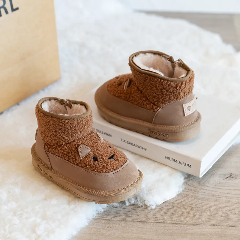 Infant Snow For Children 2025 Cute Cartoon Little Toddler Plush Thick Warm Cotton Shoes Cutefeet Kids Winter Boots Sizes_desvips.com