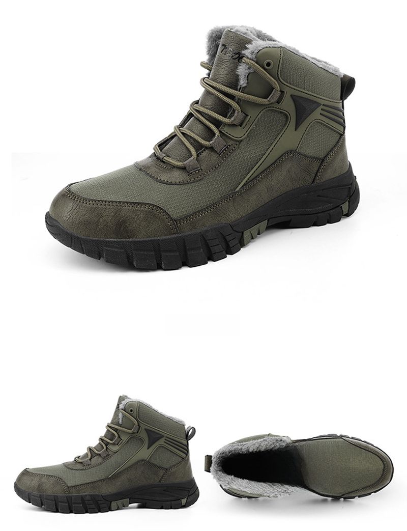 Grensoverschrijdende antislip wandelschoenen in grote maten, sneeuwfleece-verdikte sneaker, waterdicht, koudebestendig, warm, hoog model katoen_voghion.com