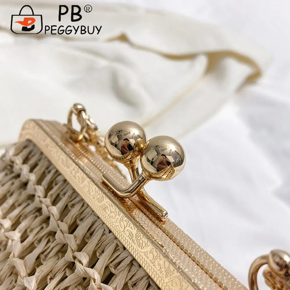Borsa a tracolla intrecciata estiva con catena, da donna, semplice, con texture, per cena, festa, casual, elegante, alla moda, portatile, da sera_voghion.com