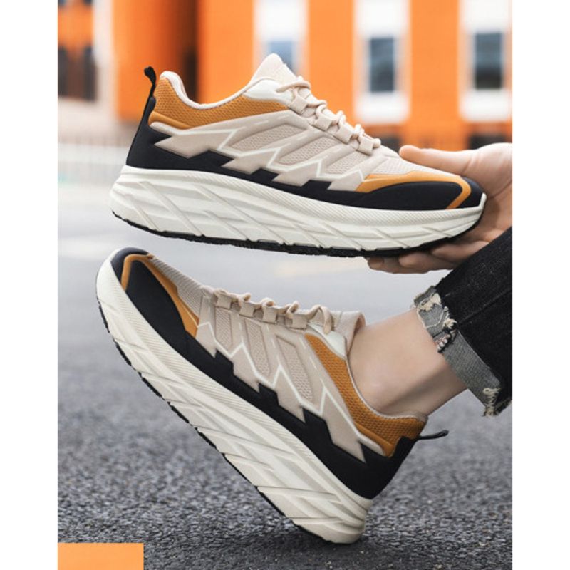Frühling Neue 2024 Outdoor Bergsteigen Herren Freizeit Sport Leichte Laufschuhe Atmungsaktiv Dicke Sohle Papa Schuhe_voghion.com